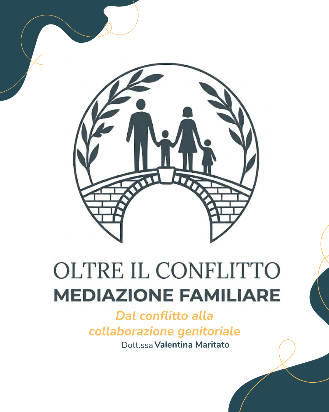 Emblema Oltre il Conflitto: una famiglia attraversa un ponte